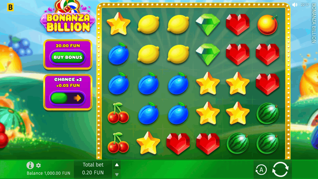 Bonanza BiIlion BGaming začetni zaslon