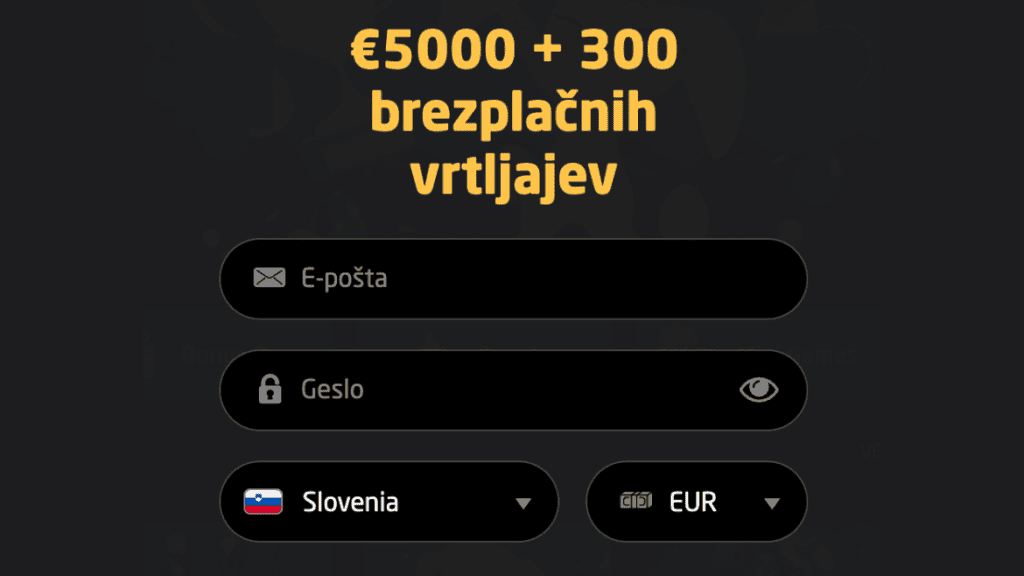 Vnesite elektronski naslov in izberite geslo