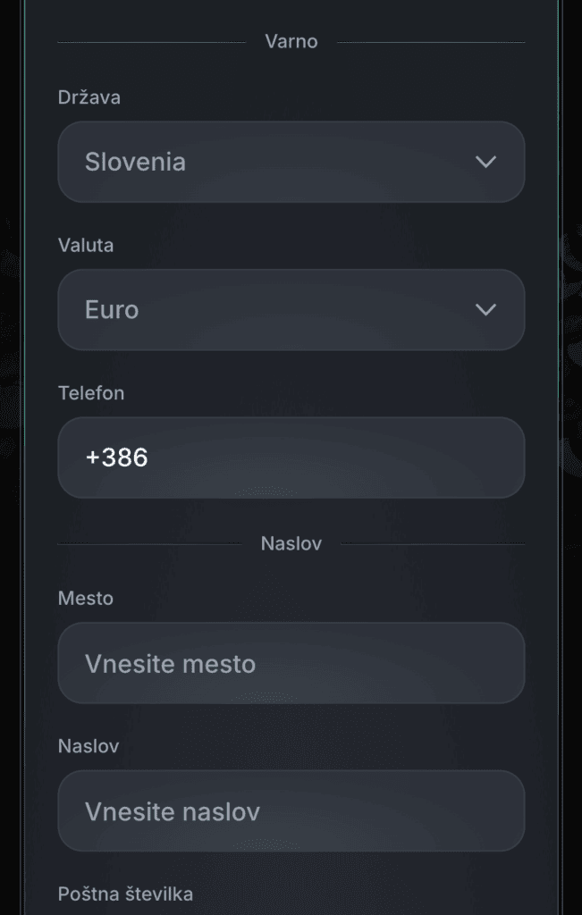 Korak: Izberite valuto