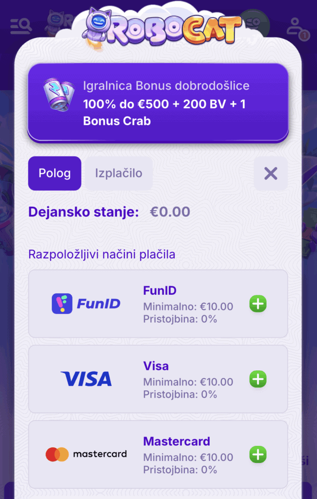Naredite depozit 